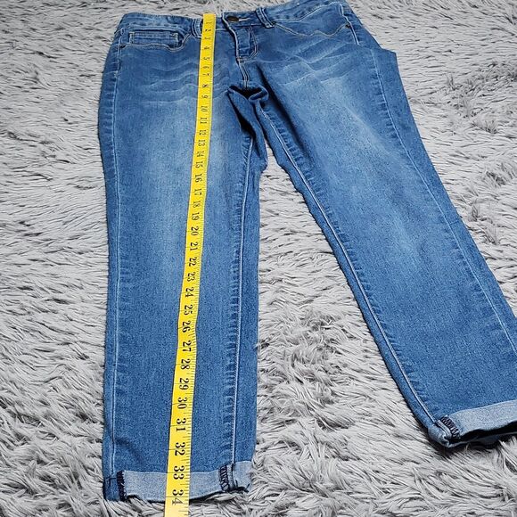 Royalty‎ For Me Mid Rise Ankle Womens Jeans Sz 4 Blue Denim Cuffed Stretch 28x27 - Picture 10 of 13